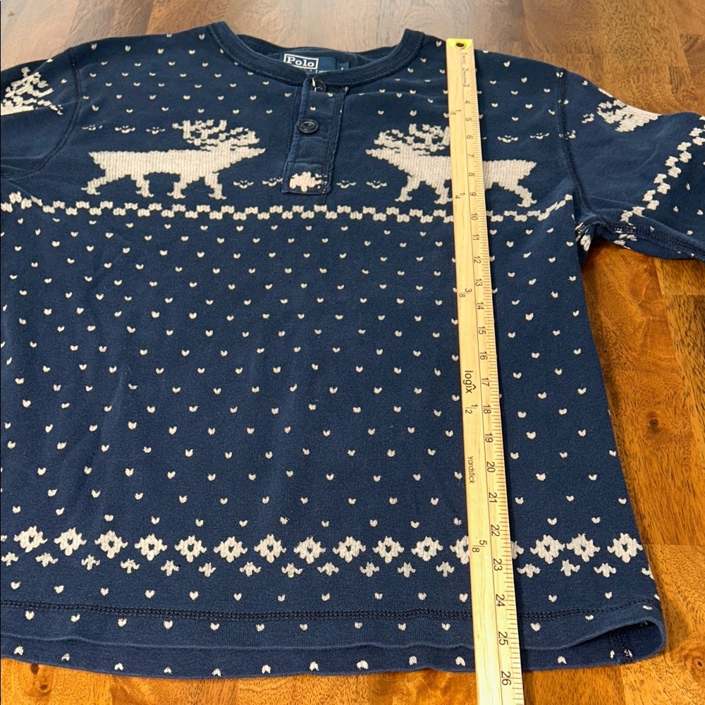 Vintage Polo Ralph Lauren Blue Reindeer Crewneck Sweater - Picture 8 of 12